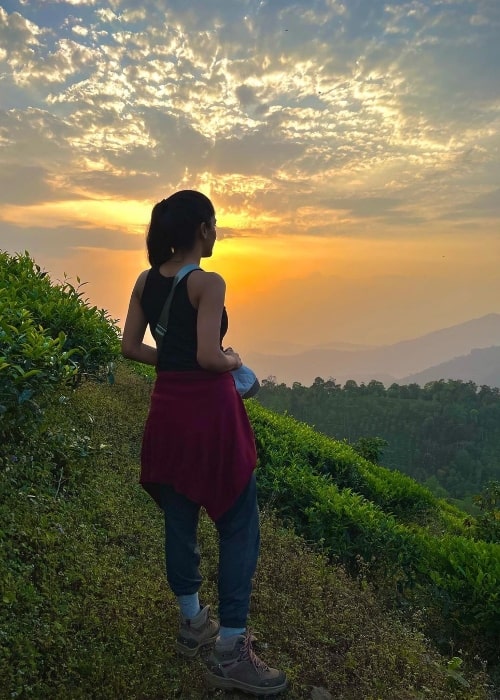 Chandini Chowdary as seen while posing for a picture during a vacation in 2022