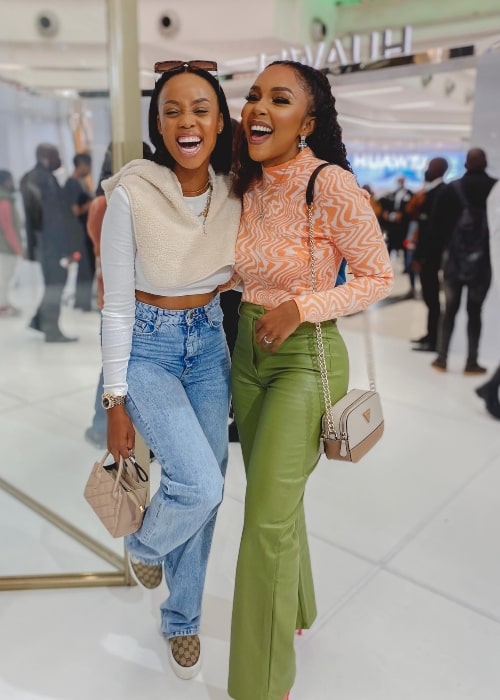 Cici as seen in a picture with actress and television personality Ntando Duma in April 2022