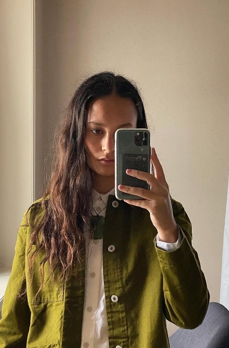 Erana James as seen while taking a mirror selfie in Auckland, New Zealand in December 2020