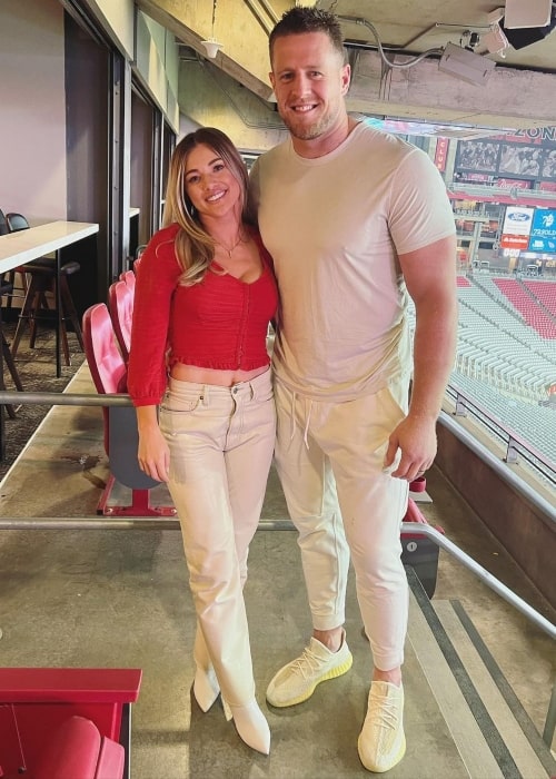 Kealia Watt and J. J. Watt, as seen in October 2021