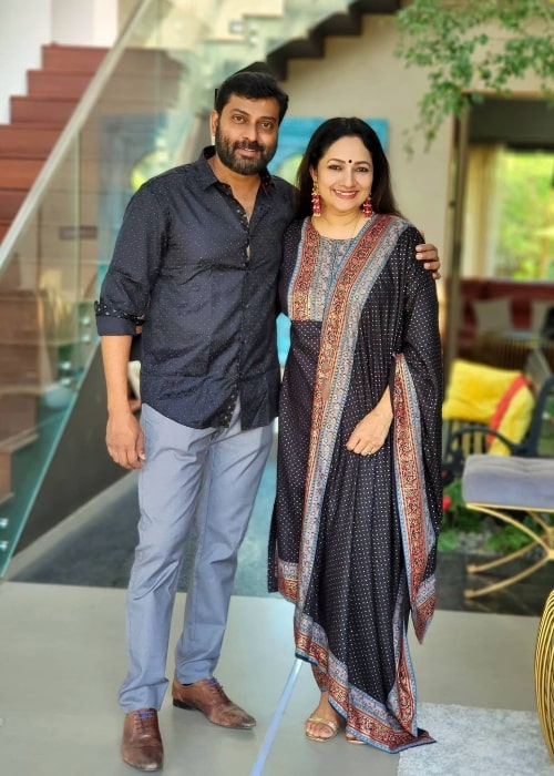 Narain with his wife in an Instagram post in January 2022