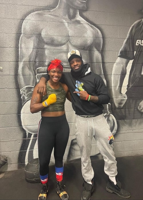 Tony Harrison in a picture that was taken with fellow boxer Claressa Shields in January 2022