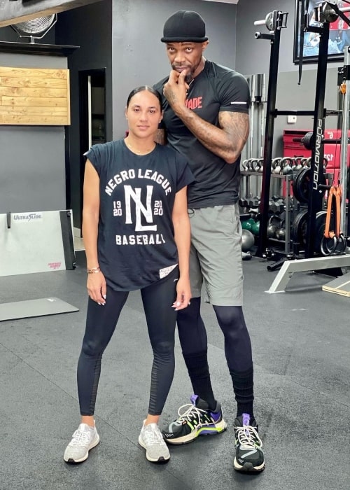 Udonis Haslem and Faith Rein, as seen in October 2020