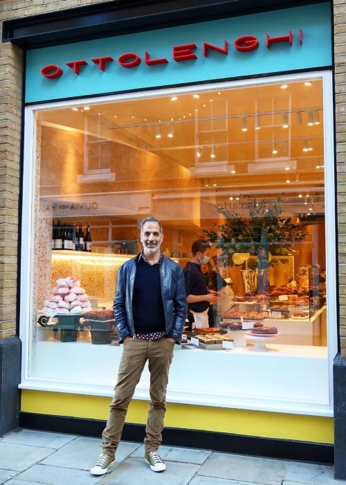 Yotam Ottolenghi as seen posing in front of his shop in January 2022