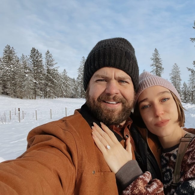 Aree Gearhart as seen in a selfie with her beau Jack Osbourne in December 2021