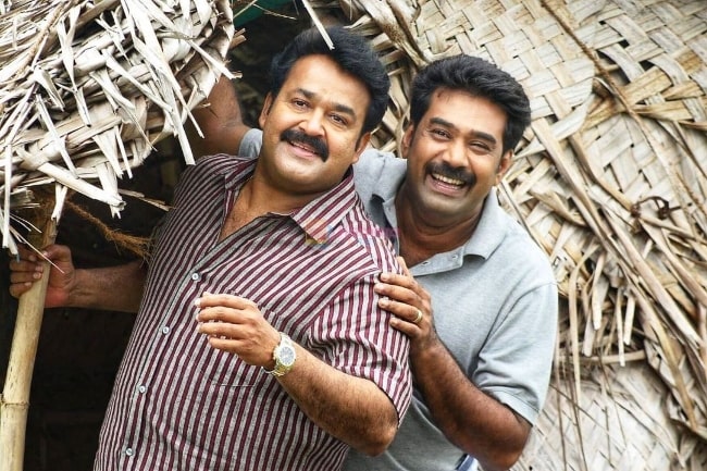 Biju Menon (Right) and Mohanlal in an Instagram post in May 2020