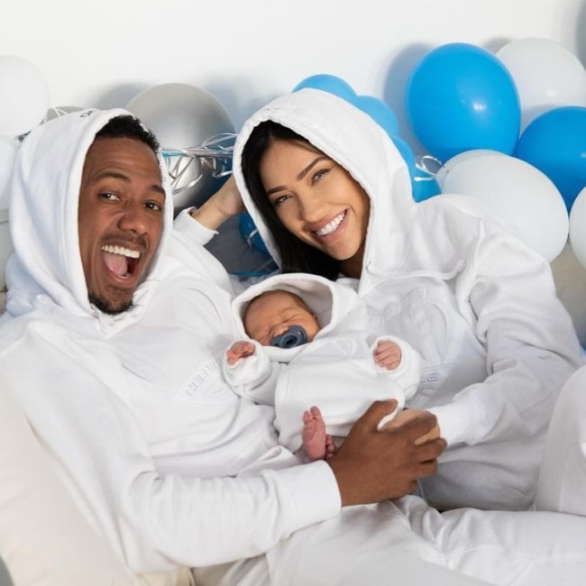 Breana Tiesi with her beau Nick Cannon and their first son Legend Cannon in July 2022, in Los Angeles, California