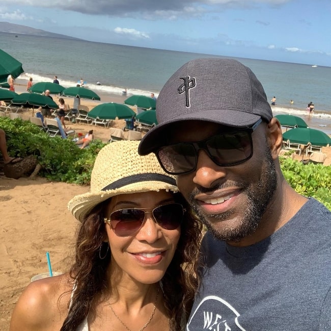 Colin Lawrence and Lucia Walters smiling in a selfie in Wailea, Maui