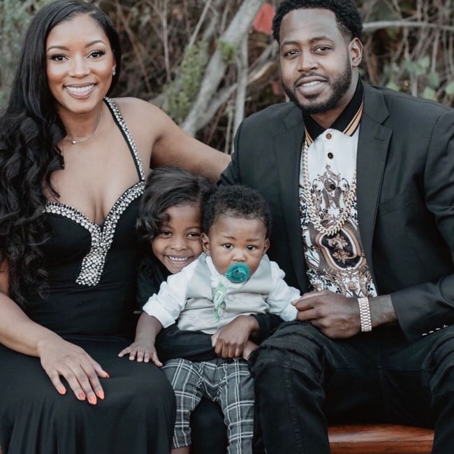 JaMychal Green as seen in a picture with his wife and their 2 children in December 2019