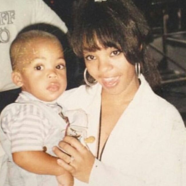 Kimberly Woodruff as seen in a picture that with her son O’Shea Jackson Jr. in the past
