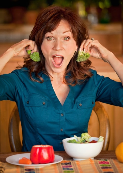 Marilu Henner as seen with broccoli 'earrings' in 2010