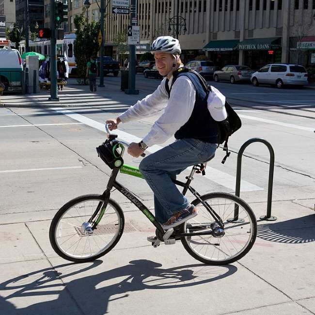 Matthew Modine seen on a bike in 2008
