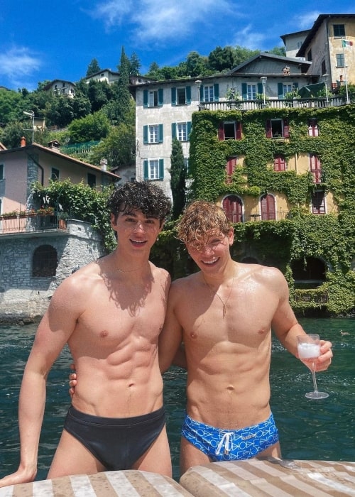 Nicky Champa as seen in a picture with his beau Pierre Amaury Crespeau while at Lake Como, Italy in May 2022