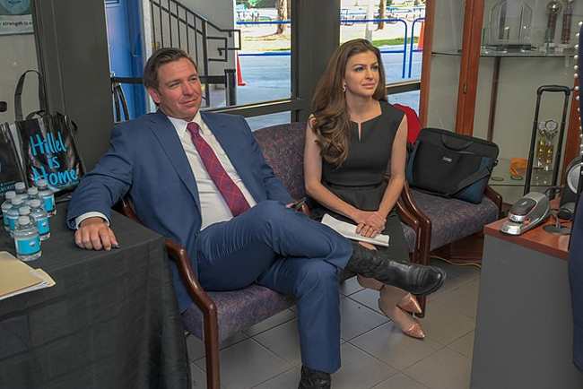 Ron DeSantis seen with his wife Casey in 2019