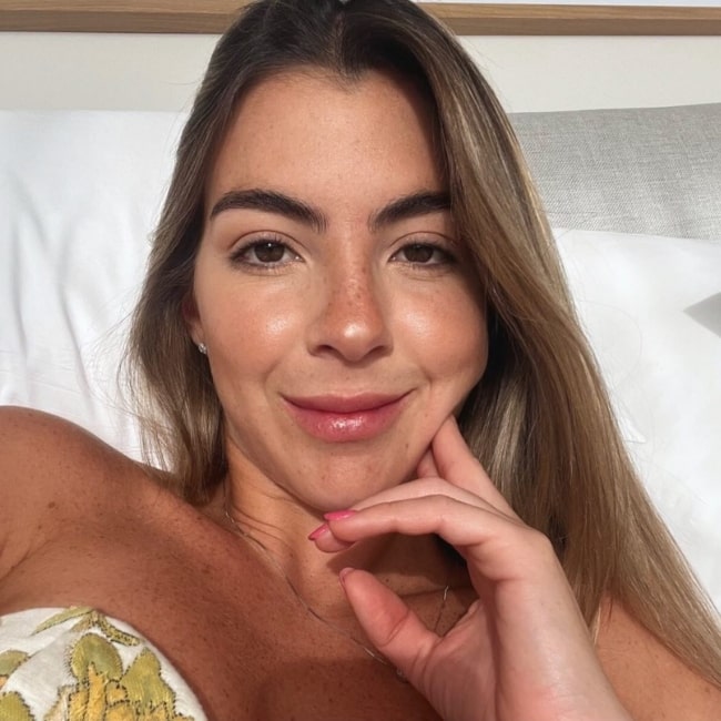 Susana Gómez as seen in a selfie that was taken in July 2022