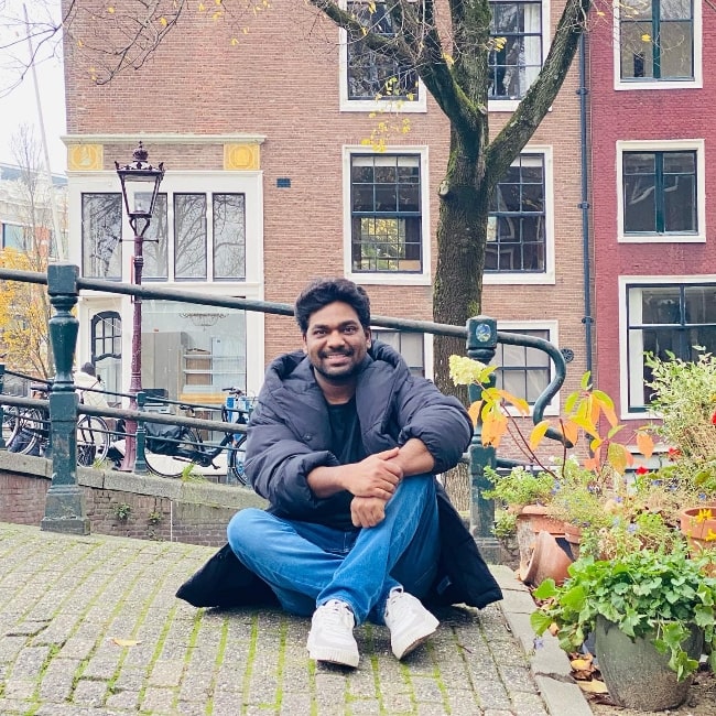 Zakir Khan as seen while smiling for a picture in Amsterdam, Netherlands