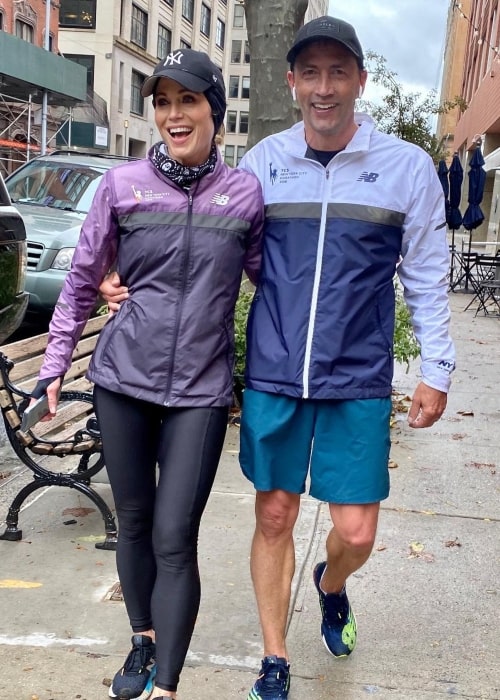 Andrew Shue as seen in a picture with his beau television reporter Amy Robach in October 2020, in New York, New York