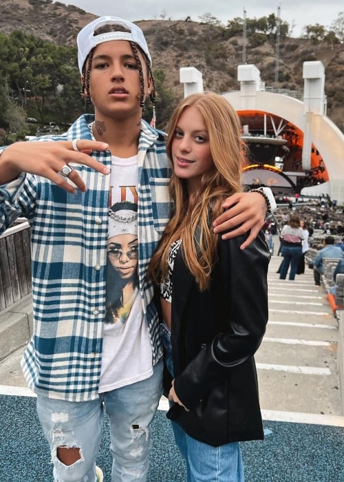 Bella Moore as seen in a picture that was taken with rapper Jules Coutinho at a concert at the Hollywood Bowl in October 2021