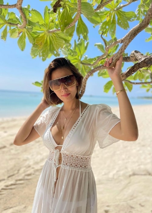 Bianca Manalo in Balesin Island, Philippines in April 2022