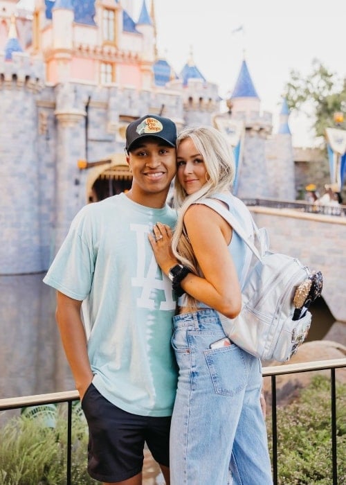 Brylee Ivers as seen in a picture that was taken with her husband dancer Brandon Armstrong in June 2022, at Disneyland