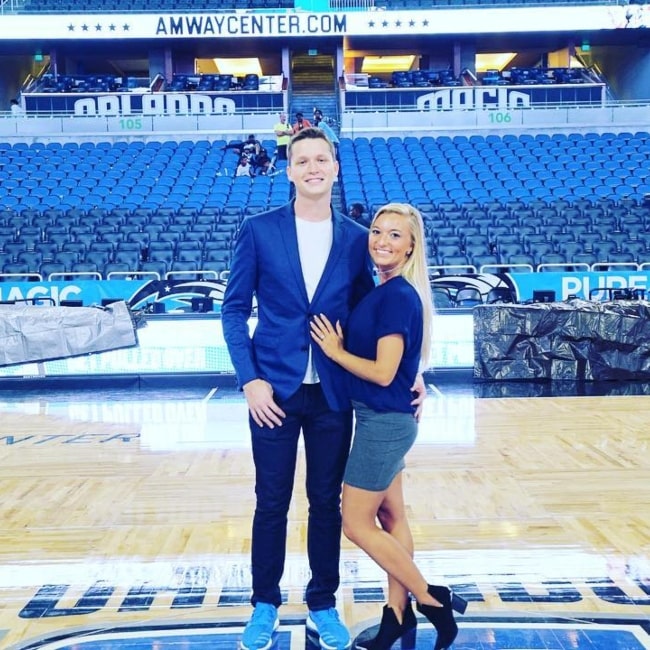 Chelsea Kreiner in a picture with her boyfriend Trevor Martin in Amway Center in December 2017