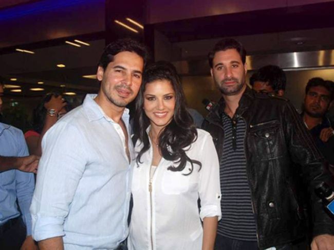 Dino Morea seen posing with Sunny Leone and Daniel Weber in 2012