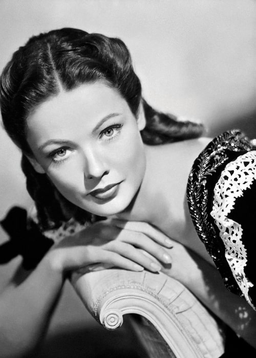 Gene Tierney as seen while posing for the camera