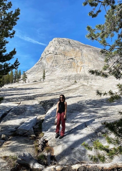 Michelle Lukes posing for a picture at Yosemite National Park in California in 2021
