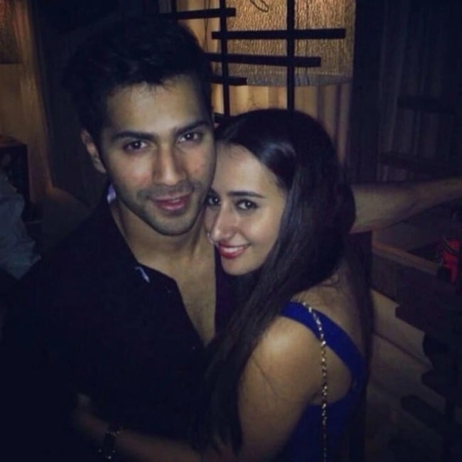 Natasha Dalal as seen in a picture with her husband Varun Dhawan in March 2022