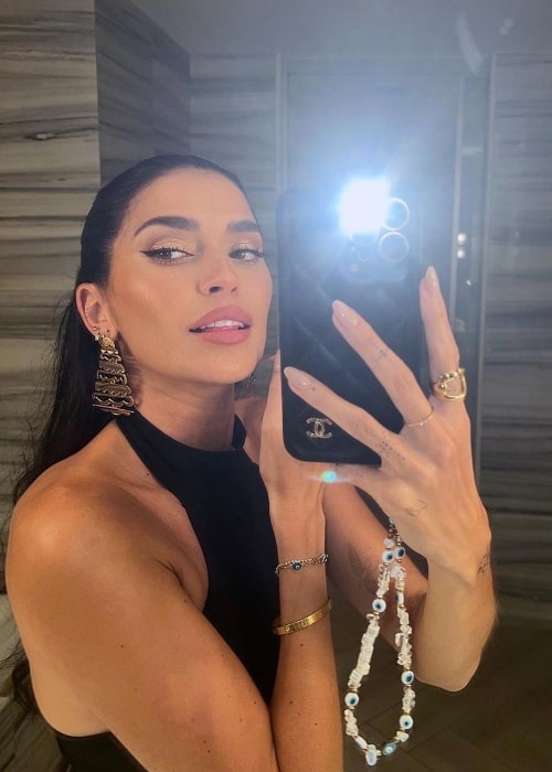 Nicole Williams English as seen while taking a mirror selfie in August 2022