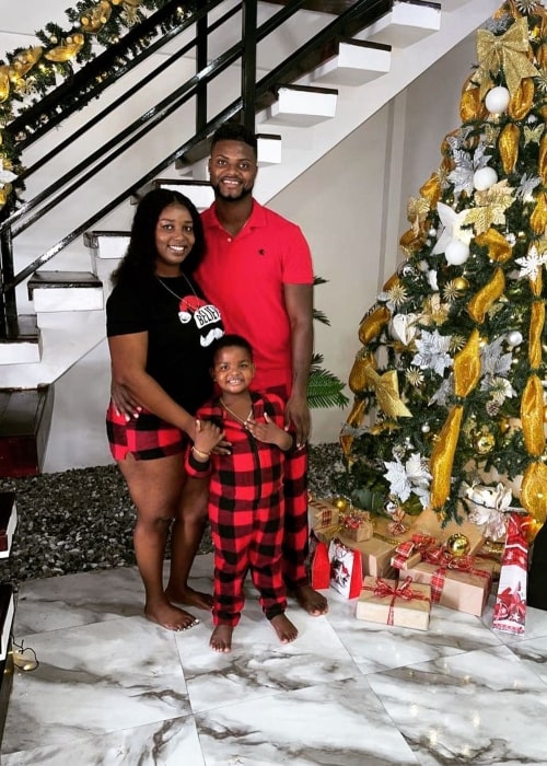 Romario Shepherd with his wife and son, as seen in December 2021