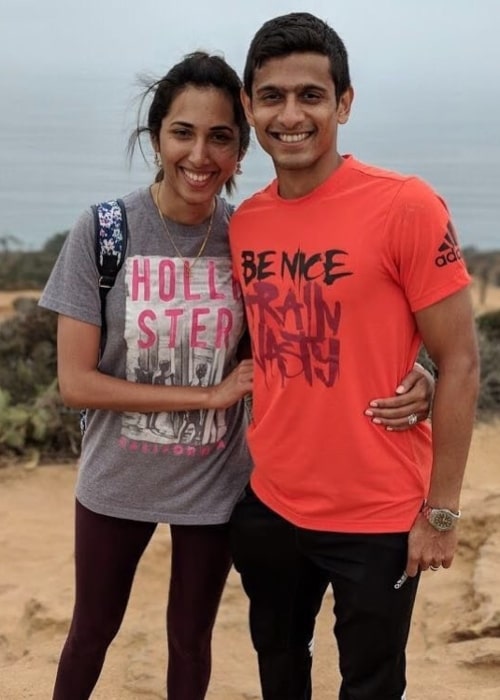 Saurav Ghosal and Diya Pallikal, as seen in July 2018