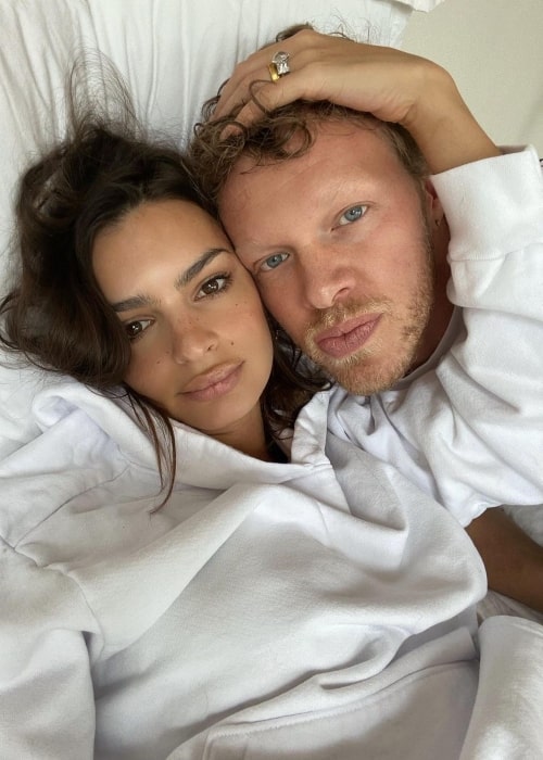 Sebastian Bear-McClard as seen in a selfie with his beau Emily Ratajkowski in April 2020