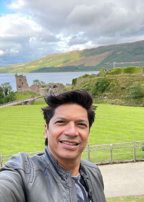 Shaan seen taking a selfie in Scotland in 2022