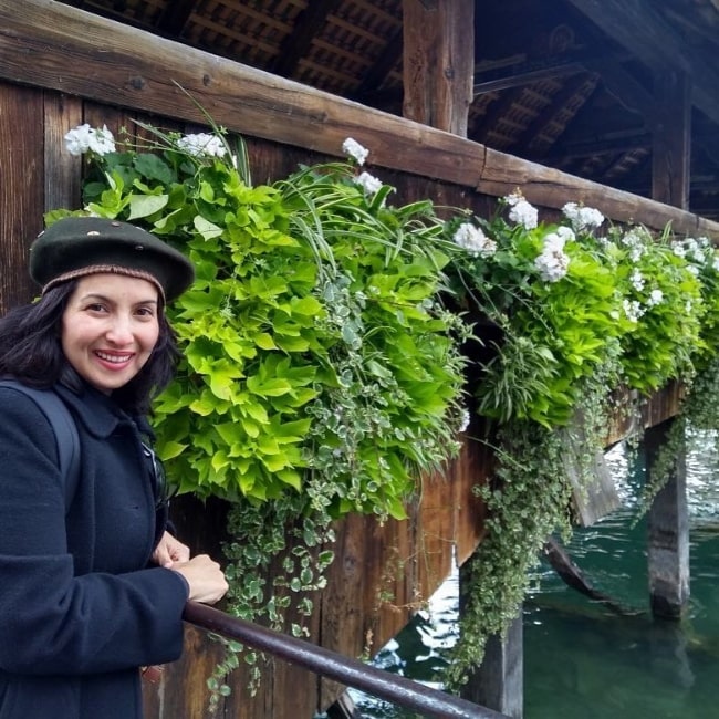 Shraddha Nigam as seen while smiling for a picture in Lucerne, Switzerland