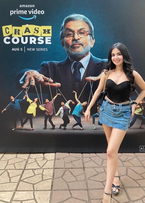 Anvesha Vij as seen in a picture taken in front of poster of Crash Course in July 2022