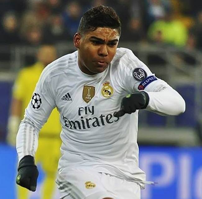 Casemiro seen playing for Real Madrid in 2015