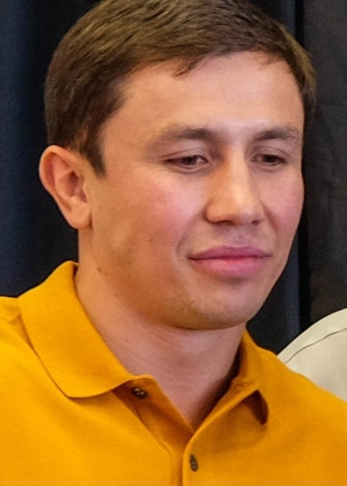 Gennady Golovkin during a photocall for the Golovkin-Lemieux press conference