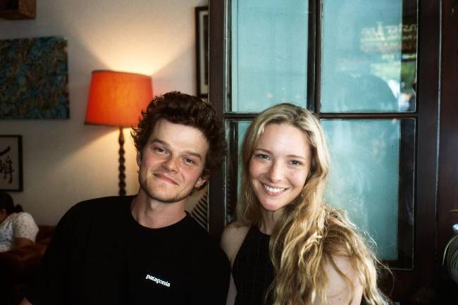 Morfydd Clark as seen smiling alongside her co-star Robert Aramayo in 2022