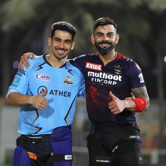 Rahmanullah Gurbaz as seen in a picture with Indian cricketer Virat Kohli in May 2022