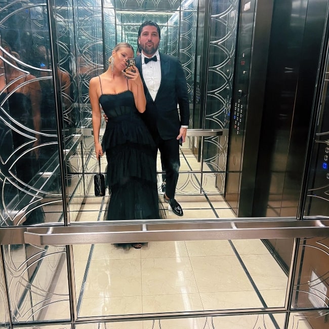 Shaina Hurley as seen in a selfie with her beau Christos Lardakis at The Langham, Chicago in September 2022