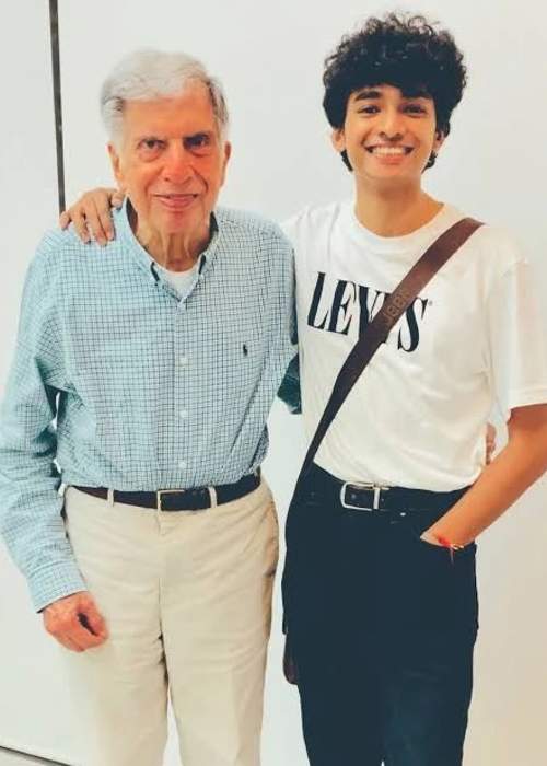 Shantanu Naidu seen posing with his mentor Ratan Tata