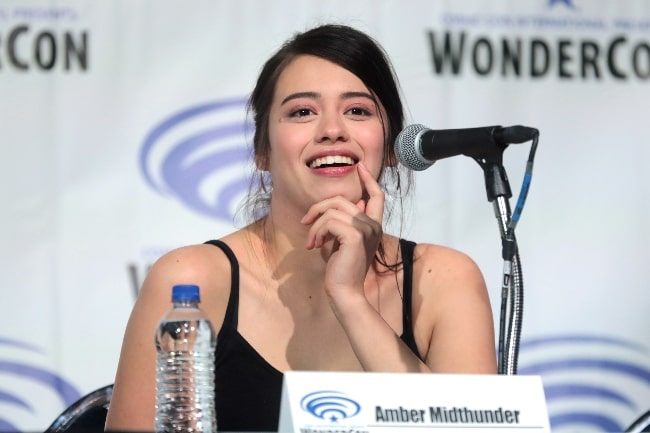 Amber Midthunder as seen while speaking at the 2019 WonderCon, for 'Legion', at the Anaheim Convention Center in Anaheim, California