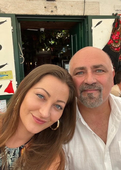 Dani Daniels as seen in a selfie with her husband author Victor Cipolla in September 2022, in Lisbon, Portugal