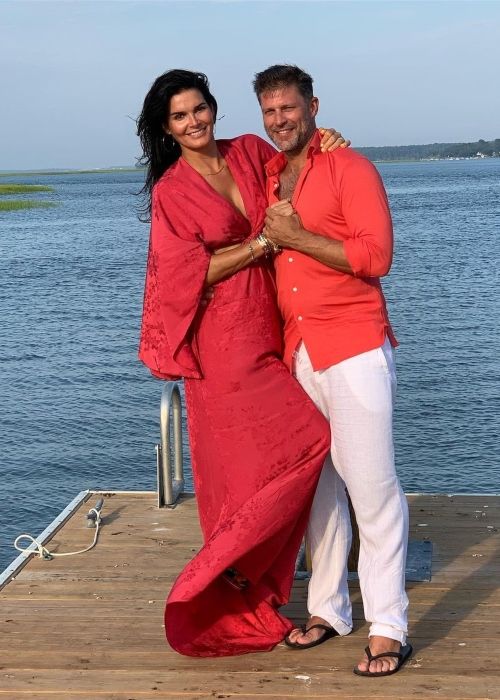 Greg Vaughan seen with Angie Harmon in August 2019