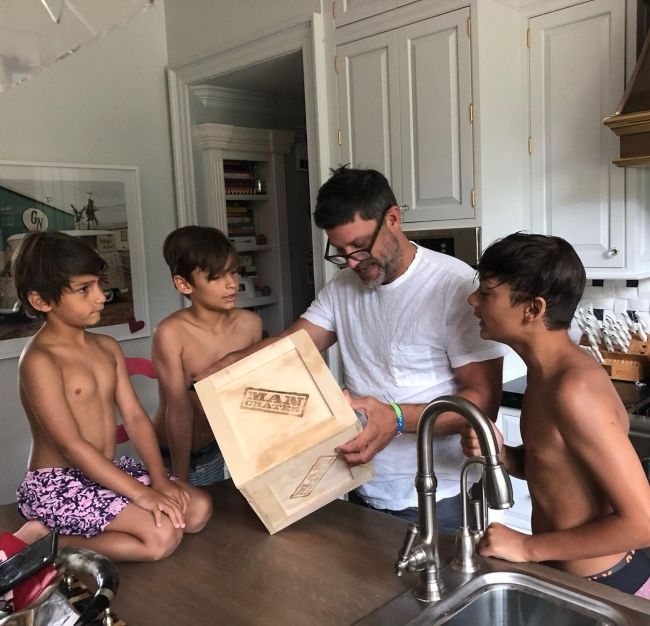 Greg Vaughan seen with his children in June 2019