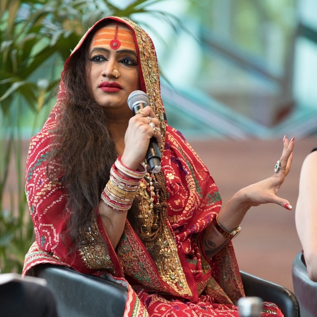 Laxmi Narayan Tripathi at JLF Melbourne on a panel titled 'Gender and the Spaces Between' presented by Melbourne Writers Festival, Federation Square, Melbourne 2017
