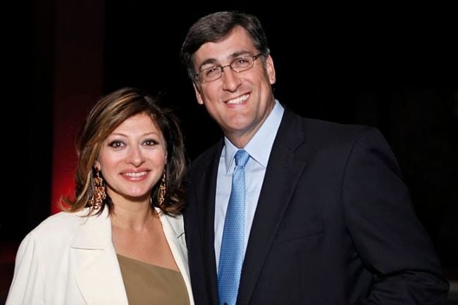 Maria Bartiromo seen posing for a picture with Tom O'Brien in 2011