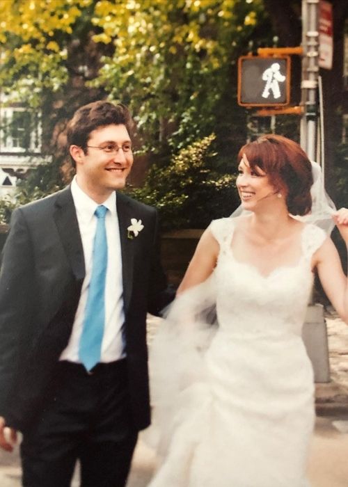 Michael Koman as seen with his bride on their wedding day in 2012