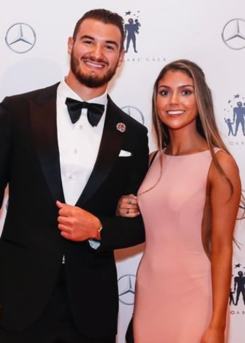 Mitch Trubisky and Hillary Gallagher, as seen in May 2019